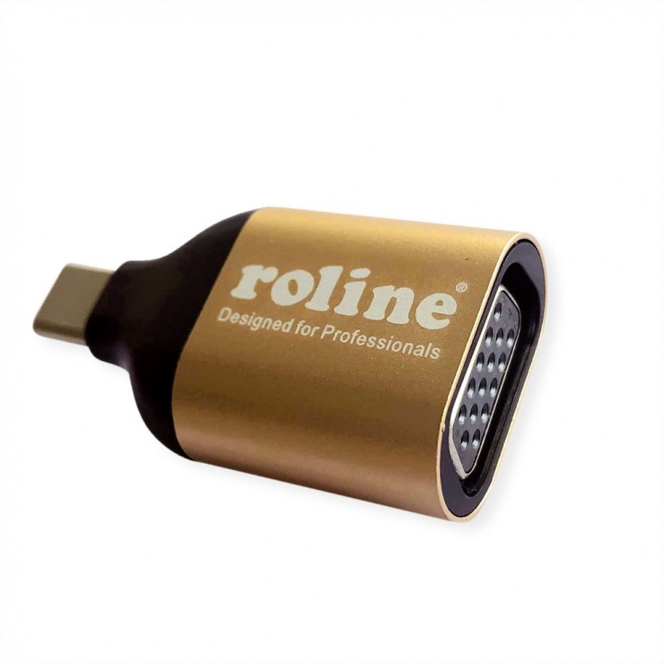 Imagine Adaptor GOLD USB-C la VGA T-M, Roline 12.03.3233