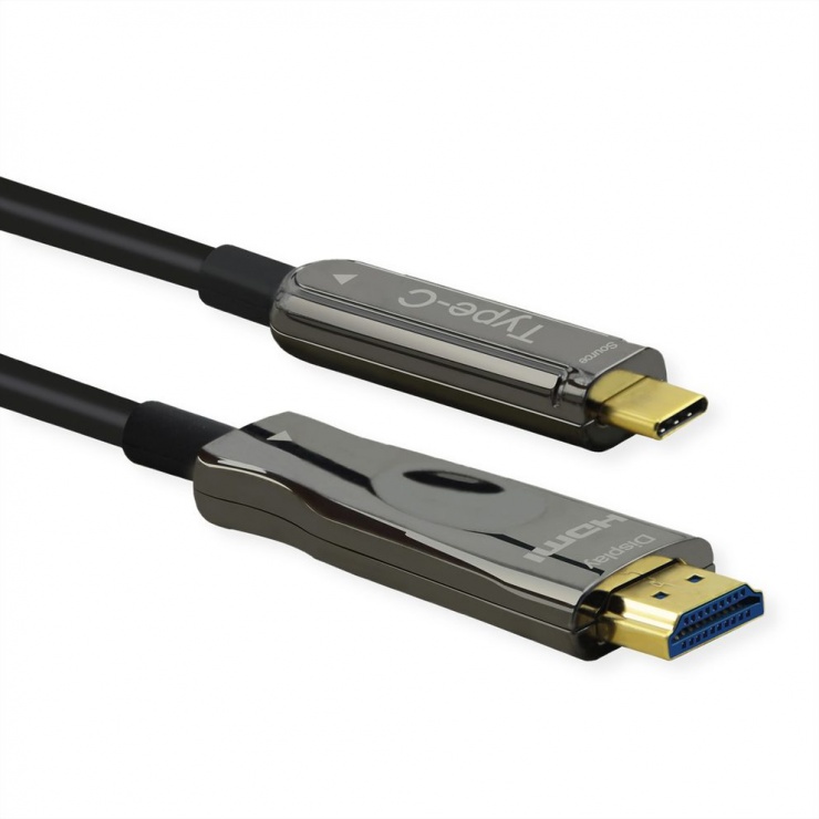 Imagine Cablu activ optic USB type C la HDMI (AOC) 4K60Hz T-T 30m, Roline 14.01.3474