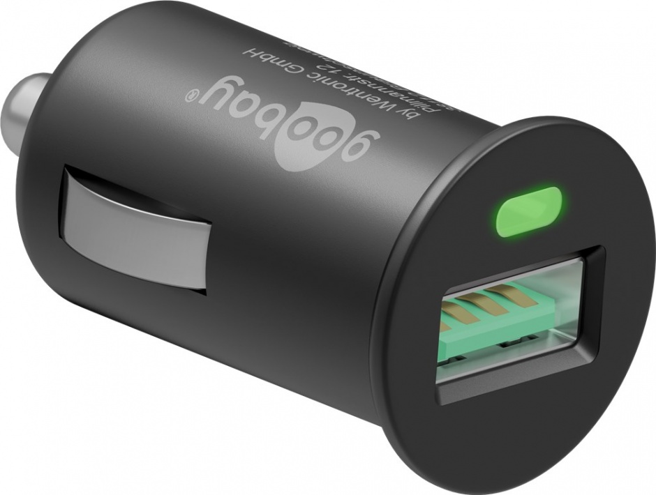 Imagine Incarcator auto 1 x USB Quick Charge/Fast Charger 3.0 3A, Goobay 45162
