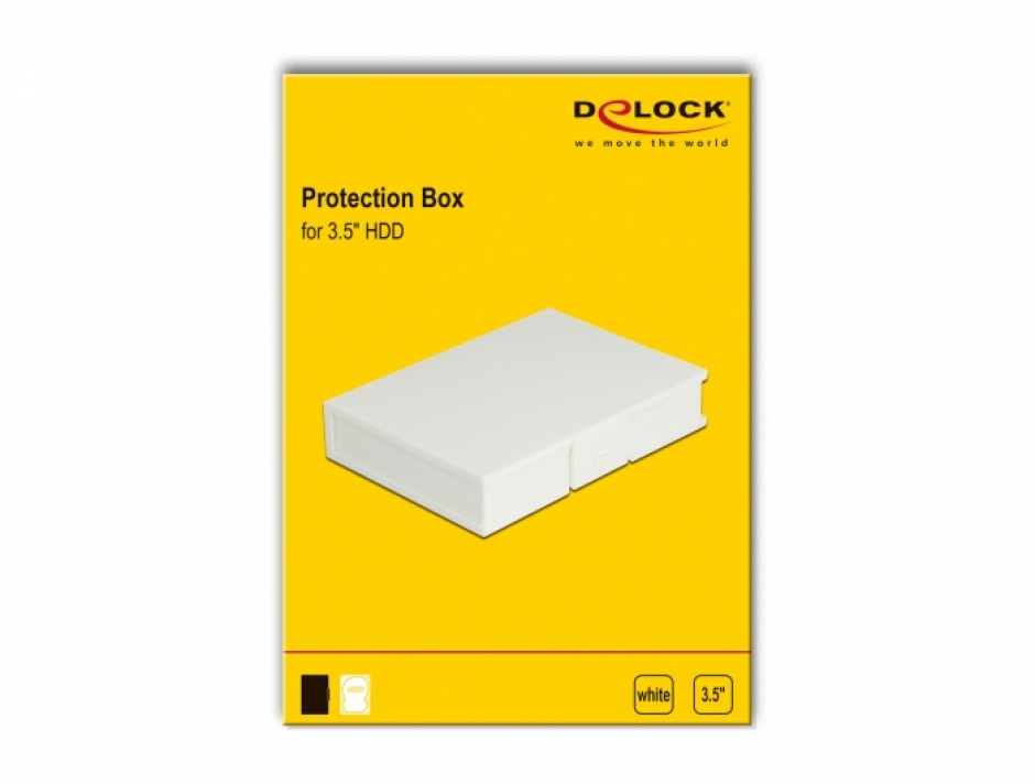 Imagine Carcasa de protectie pentru HDD / SSD 3.5" Alb, Delock 18371