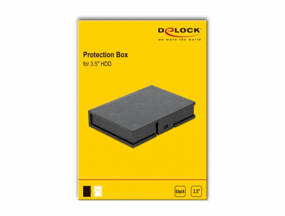 Imagine Carcasa de protectie pentru HDD / SSD 3.5" Negru, Delock 18372