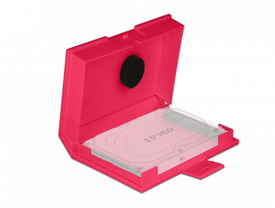 Imagine Carcasa de protectie pentru HDD / SSD 3.5" Rosu, Delock 18374