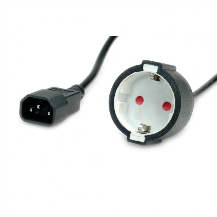 Imagine Cablu prelungitor pentru UPS C14 la Schuko 0.3m, Value 19.99.1117