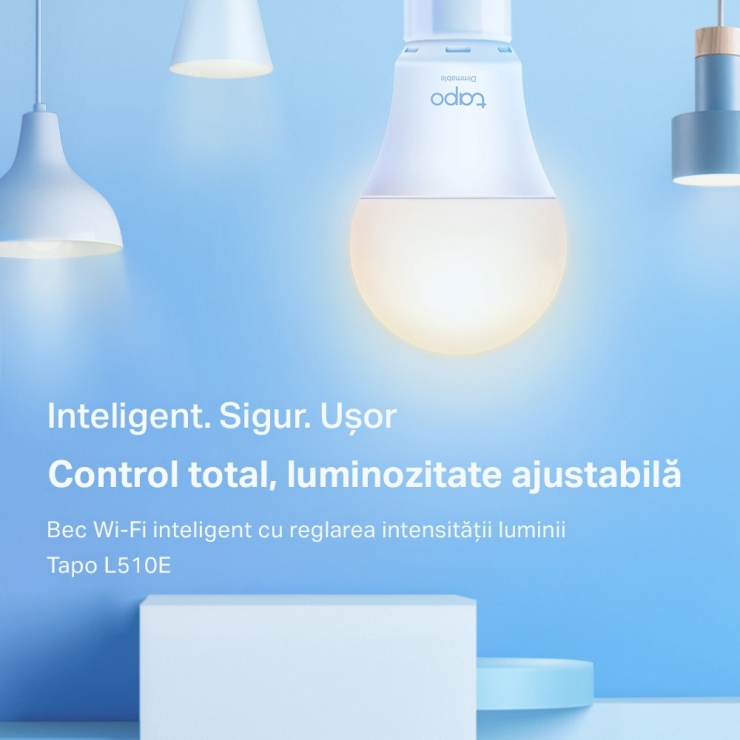 Imagine Bec Wi-Fi inteligent cu reglarea intensitatii luminii E27 8.7W, TP-LINK Tapo L510E