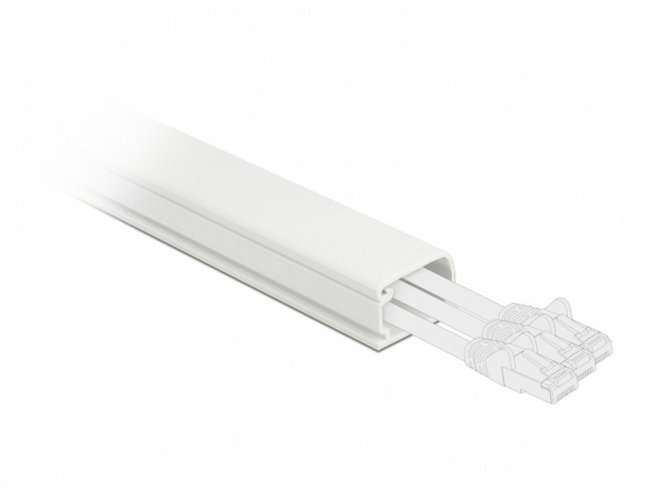 Imagine Canal cablu PVC 22 x 15 mm - 1m Alb, Delock 20720