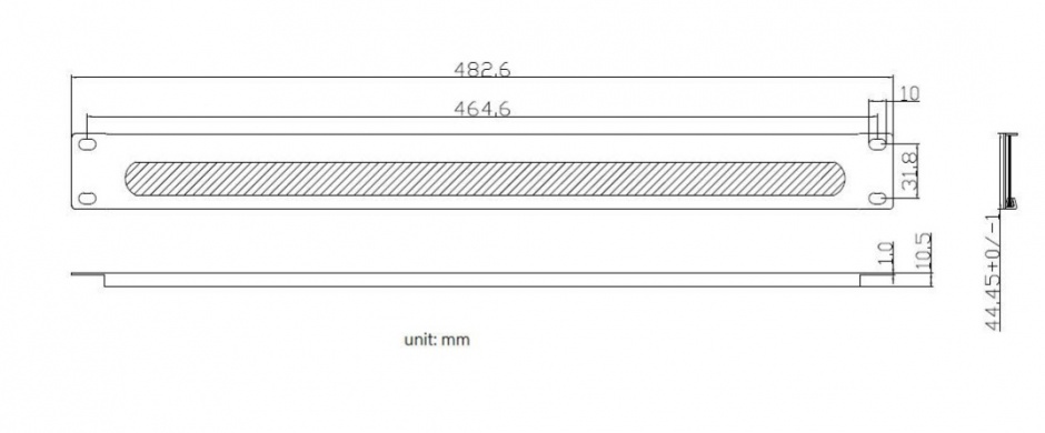 Imagine Panou cabluri cu perii ghidaj 19" 1U RAL9005 Negru, Value 26.99.0315