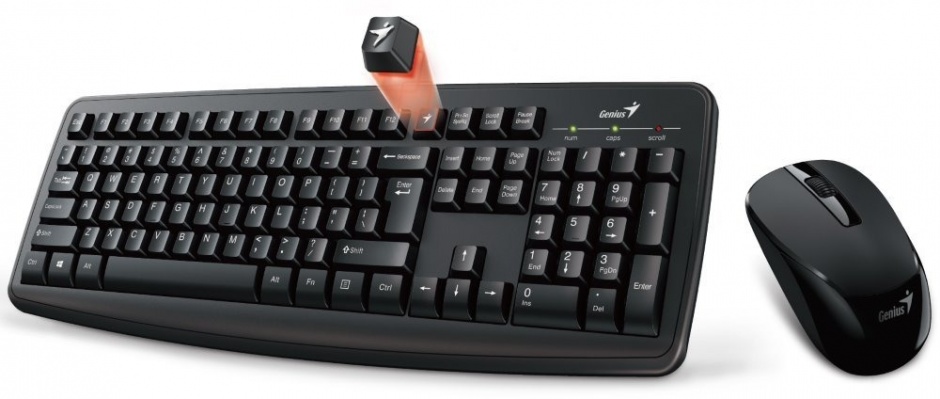 Imagine Kit tastatura si mouse wireless Smart KM-8100 Negru, Genius