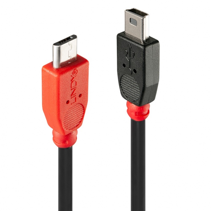 Imagine Cablu Micro USB-B OTG la Mini-B T-T 1m, Lindy L31718