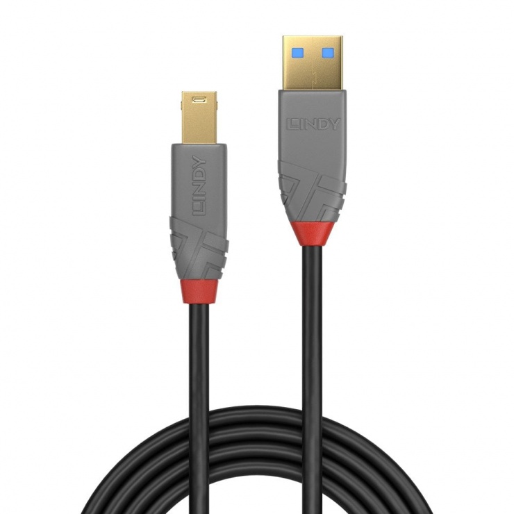 Imagine Cablu Anthra Line USB 3.0-A la USB-B 2m, Lindy L36742