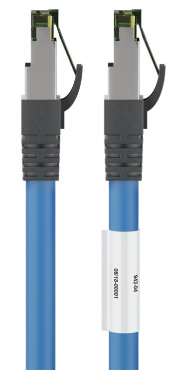 Imagine Cablu de retea CAT 8.1 S/FTP (PiMF) 2m Blue, Goobay G45660