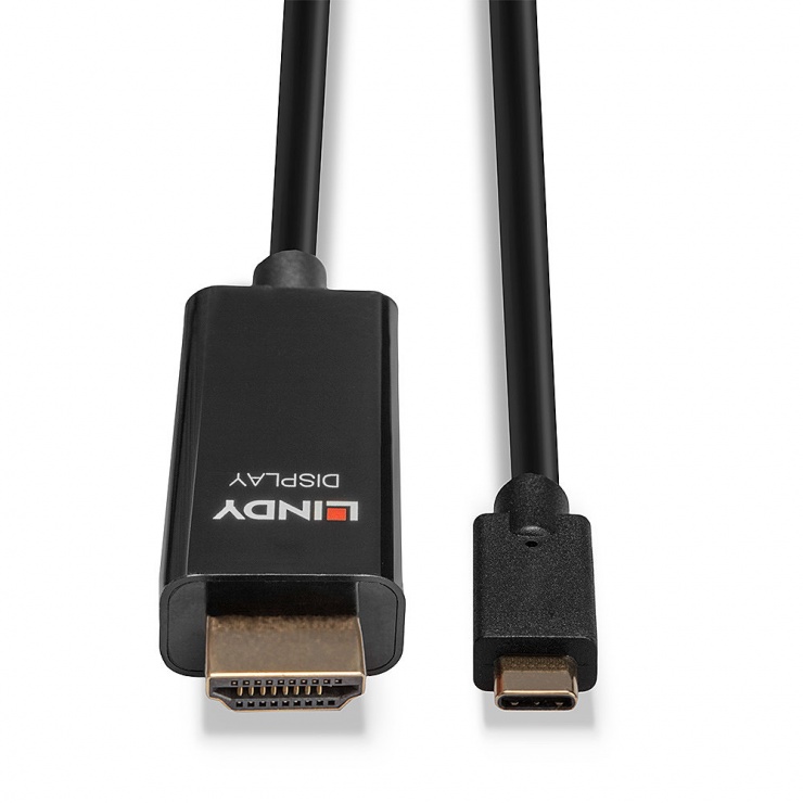 Imagine Cablu USB Type C la HDMI 4K60Hz cu HDR T-T 7.5m, Lindy L43316