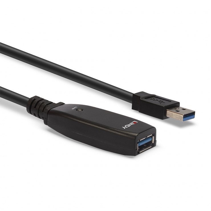 Imagine Cablu prelungitor activ slim USB 3.0 T-M 15m, Lindy L43322