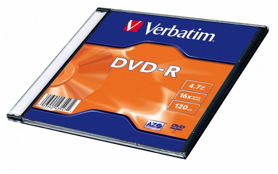 Imagine DVD-R 4.7GB/120min/viteza 16x Single Layer cu carcasa „Matt Silver”, Verbatim 43547