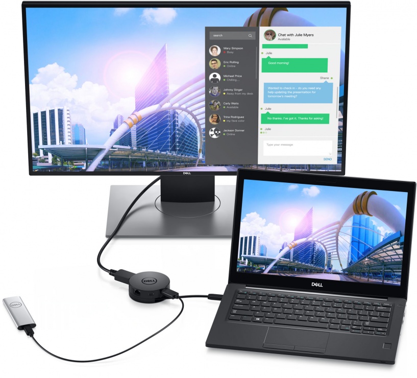Imagine Docking station USB-C la 1 x HDMI-A, 1 x VGA, 1 x Displayport, 1 x USB 3.0-A, 1 x USB-C, 1 x Gigabit