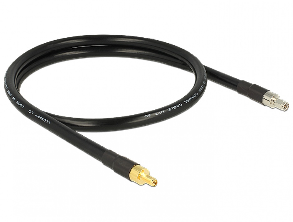 Imagine Cablu antena SMA plug la SMA jack CFD400 LLC400 1m low loss, Delock 13005
