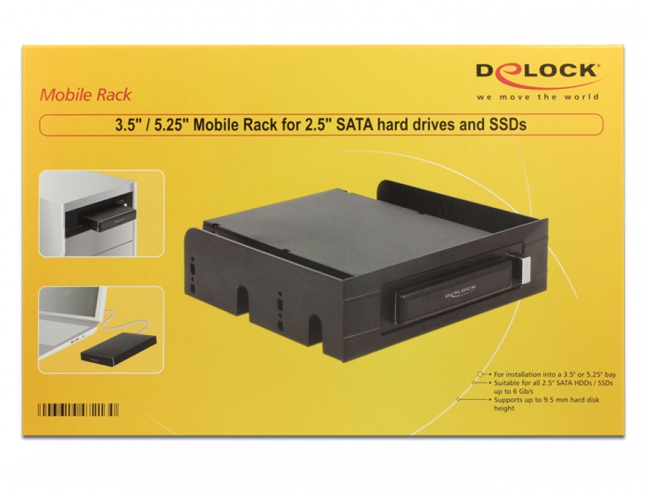 Imagine Rack extern 3.5" / 5.25" pentru HDD/SSD 2.5", Delock 47213