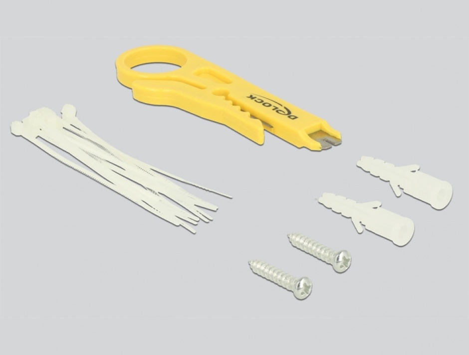 Imagine Patch panel 8 porturi Cat.6A FTP Negru, Delock 87674