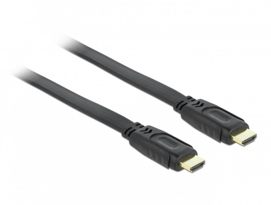 Imagine Cablu HDMI 4K 1.4 Flat T-T ecranat 5m, Delock 82672