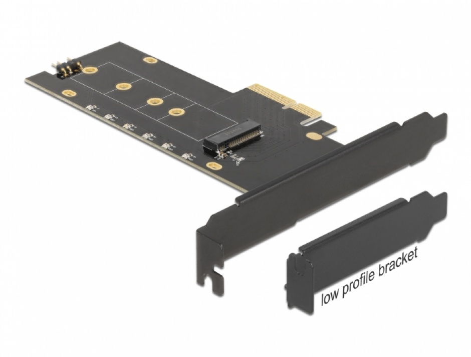Imagine PCI Express cu NVMe M.2 Key M cu radiator si iluminare cu RGB LED, Delock 89013