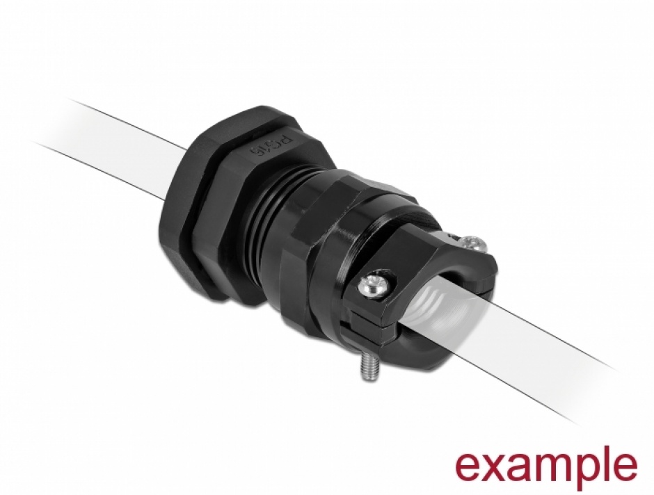 Imagine Garnitura de etansare a cablului PG9 cu protectie uzura/indoire Negru, Delock 60351