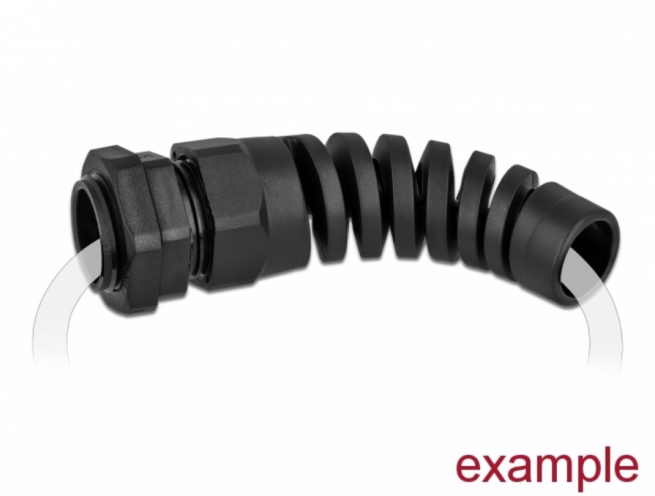 Imagine Garnitura de etansare a cablului PG7 cu protectie uzura Negru, Delock 60339