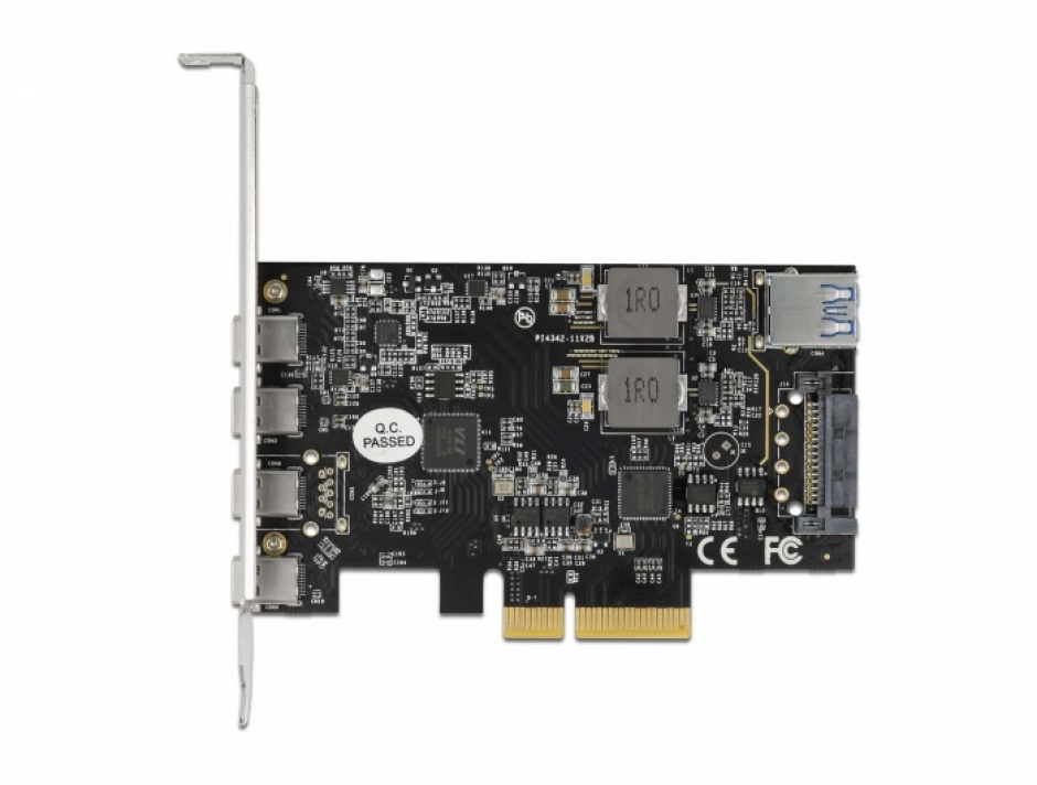 Imagine PCI Express cu 4 x USB 3.2 Gen 2-C + a x USB-A LPFF, Delock 90059