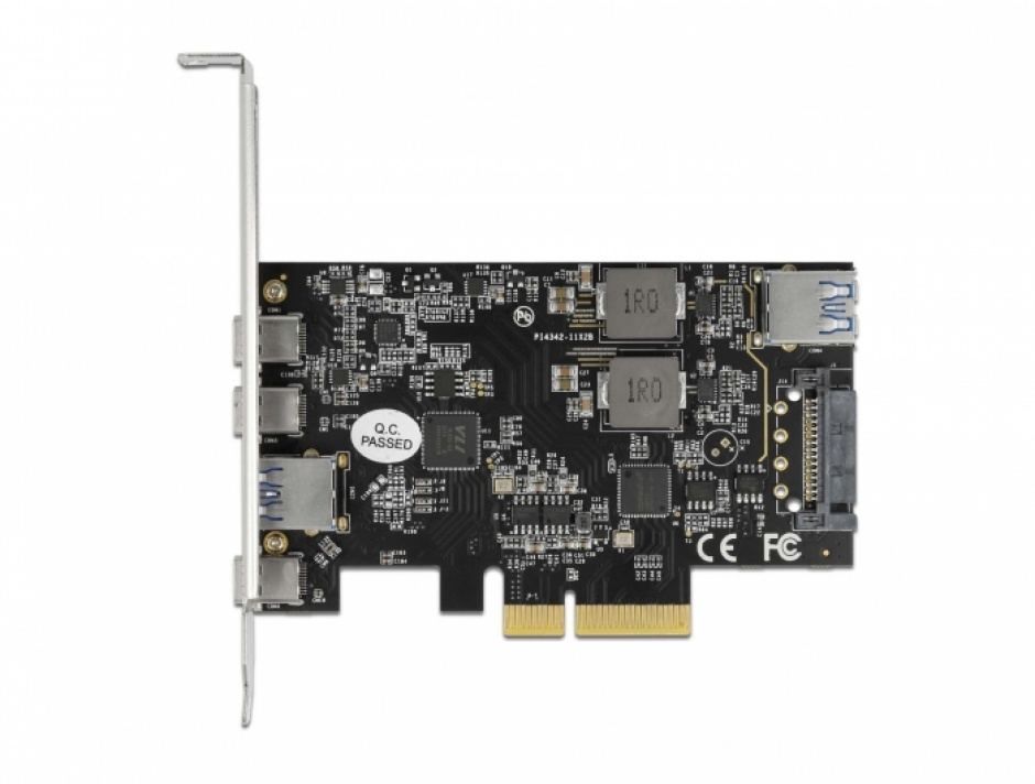 Imagine PCI Express cu 3 x USB 3.2 Gen 2-C + 2 x USB-A LPFF, Delock 90060