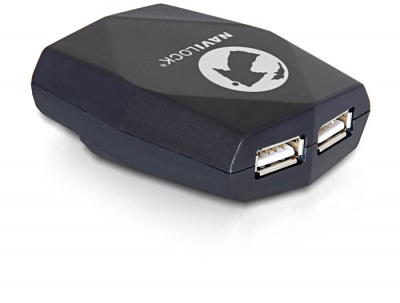 Imagine Incarcator priza rabatabil la 2 x USB, Navilock 61863
