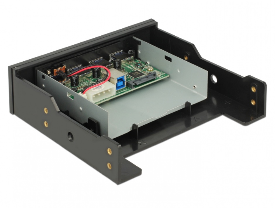 Imagine HUB 3.5"/5.25" cu 4 x USB 3.0-A, Delock 62903
