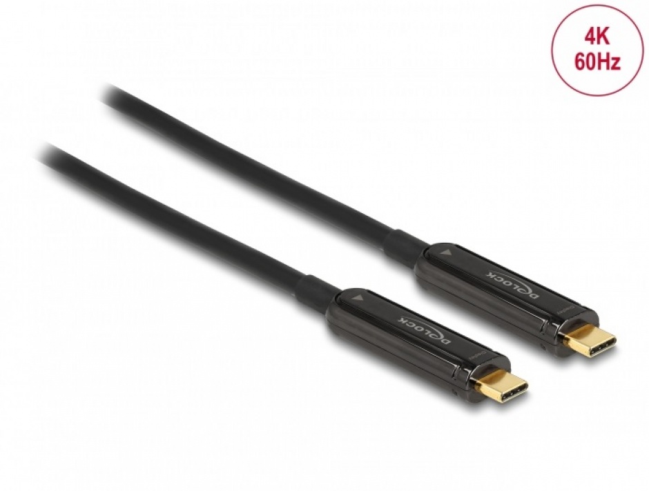Imagine Cablu activ optic video USB type C 4K60Hz T-T 30m, Delock 84132
