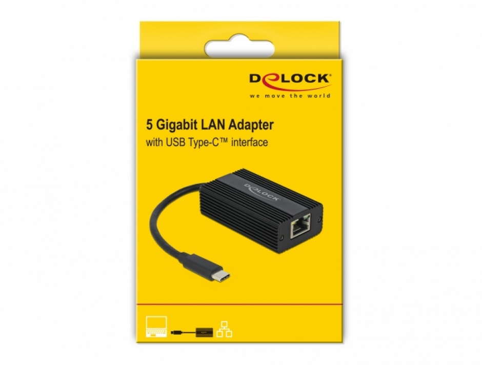 Imagine Adaptor USB-C la 5 Gigabit LAN, Delock 66088