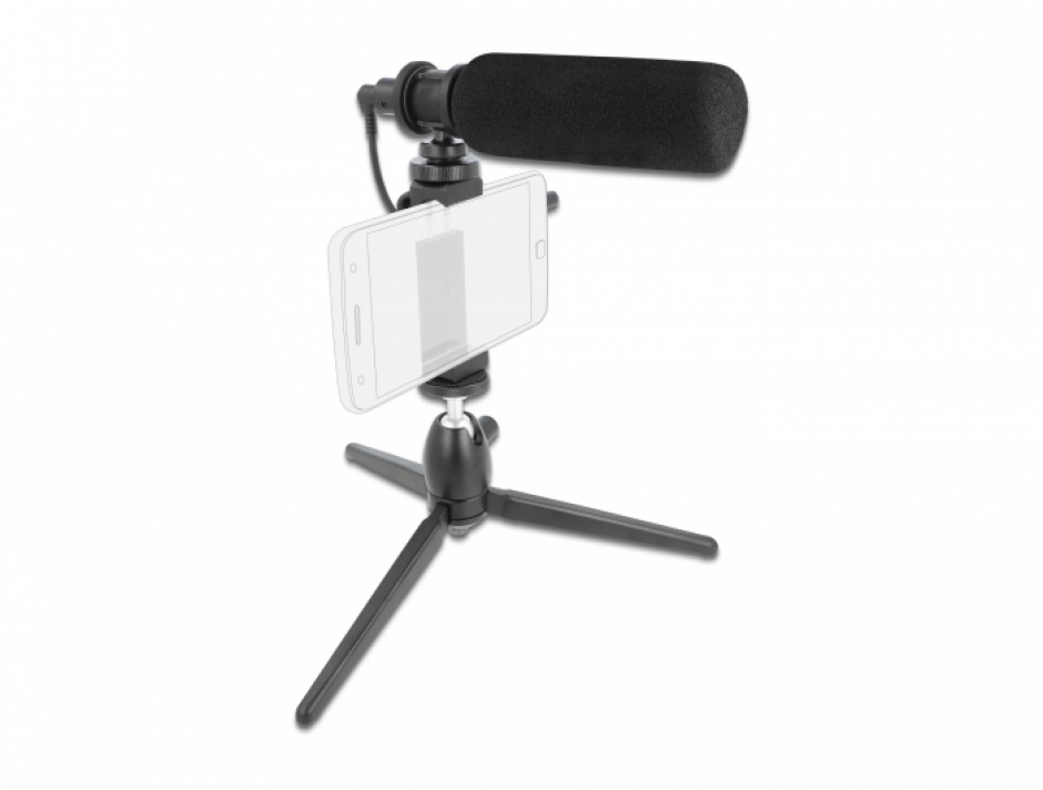 Imagine Microfon vlogging pentru smartphone-uri si camere DSLR, Delock 66582