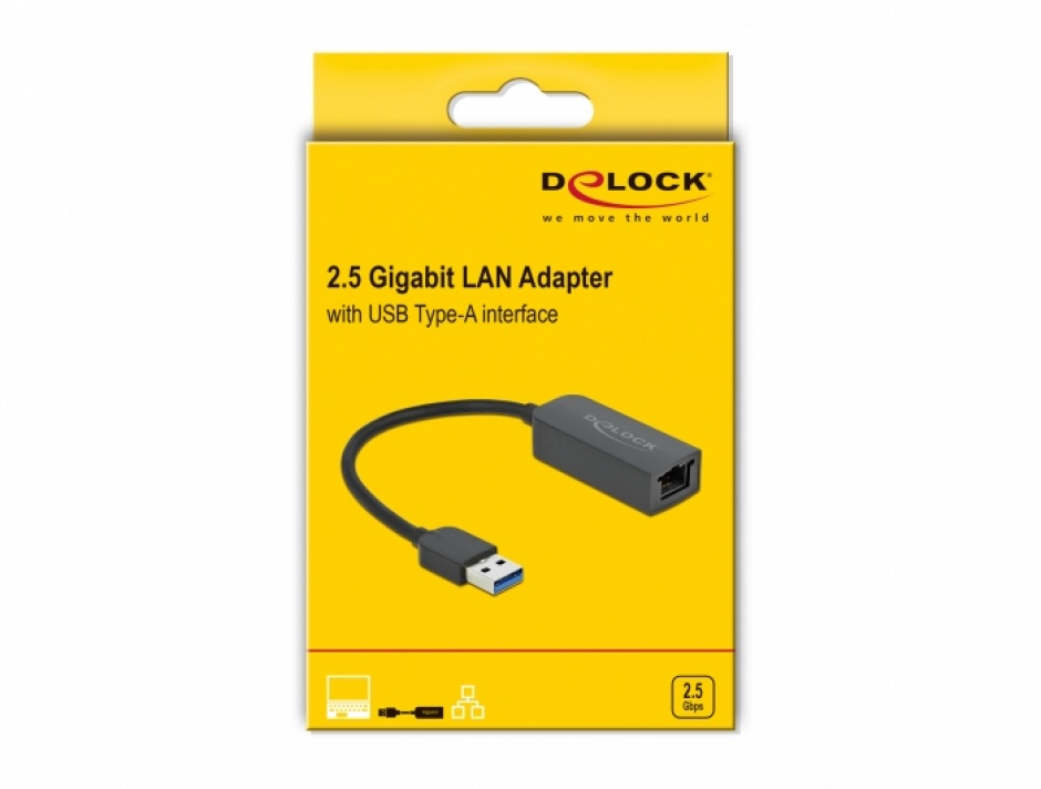 Imagine Adaptor USB 3.2-A la 2.5 Gigabit LAN, Delock 66646
