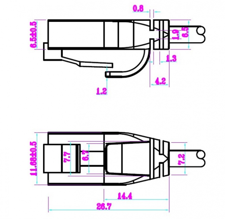 Imagine Cablu de retea slim RJ45 cat. 6 UTP 0.15m Negru, Goobay G71547