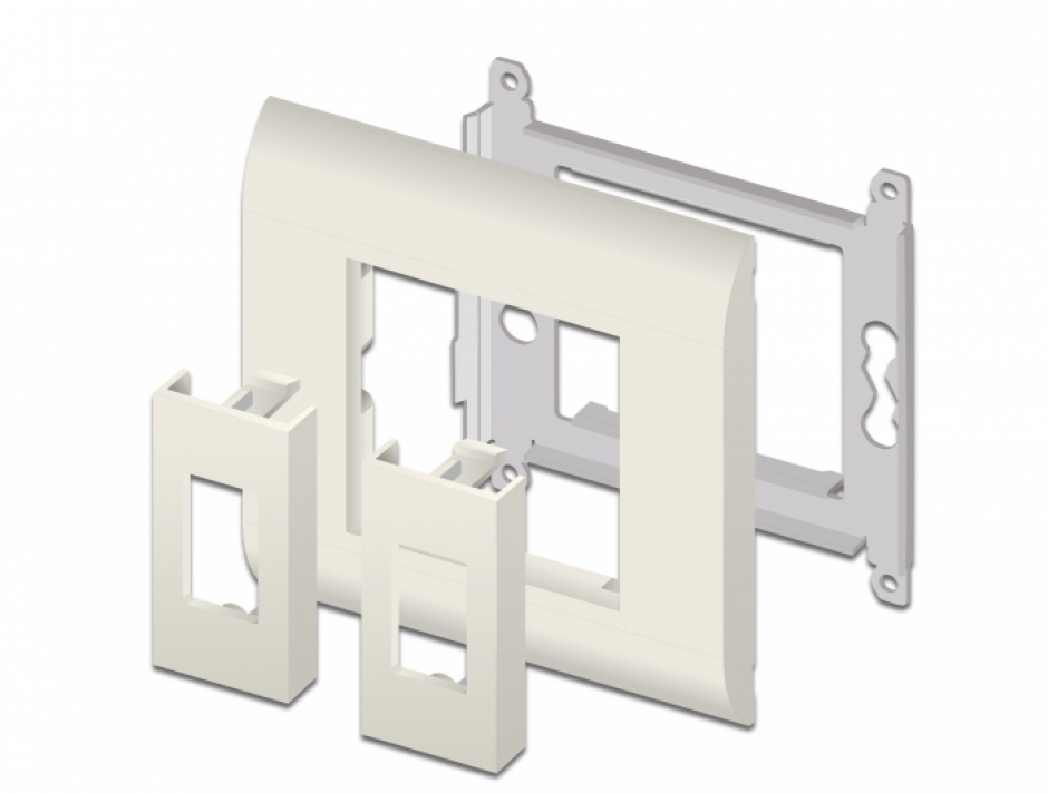 Imagine Set 10 placi pentru modul Easy 45 cu decupaj 12.5 x 21.5 mm / 45 x 22.5 mm Alb, Delock 81302