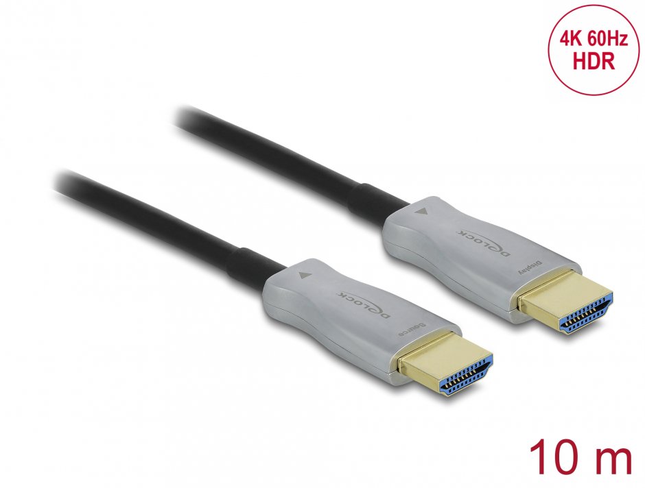 Imagine Cablu optic activ HDMI 4K60Hz HDR T-T 10m, Delock 85010