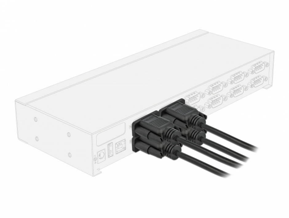 Imagine Cablu serial RS-232 Sub-D9 nullmodem M-M 0.5m Negru, Delock 86614