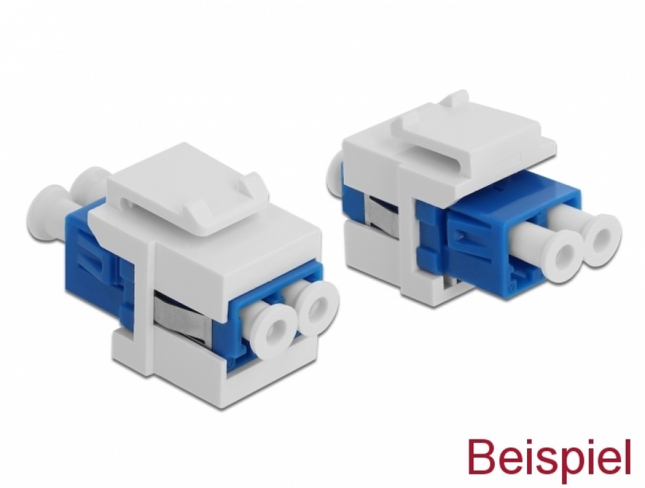 Imagine Set 10 buc adaptor keystone pentru cupla fibra optica Alb, Delock 86807