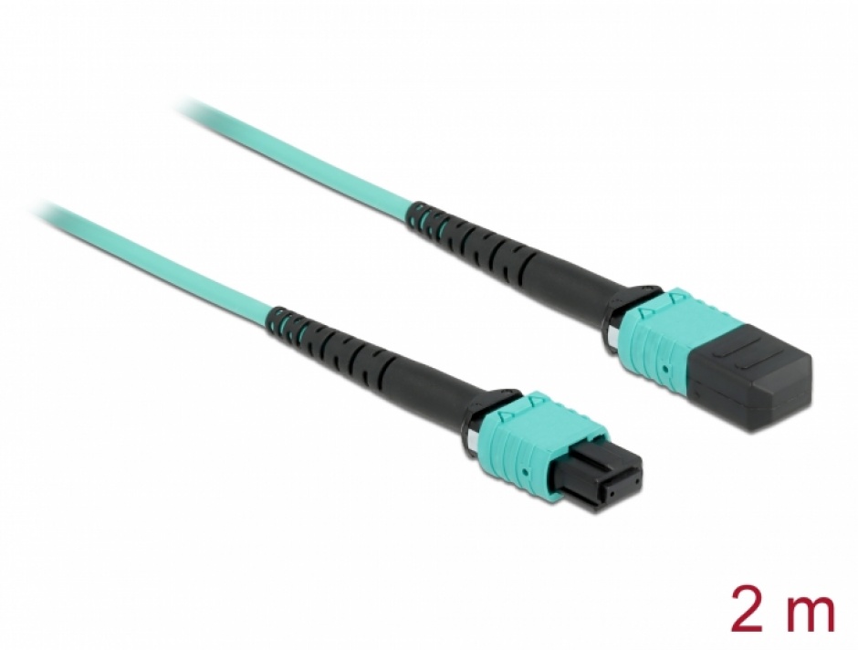 Imagine Cablu fibra optica MPO la MPO Polaritate A multi-mode OM4 2m, Delock 86956