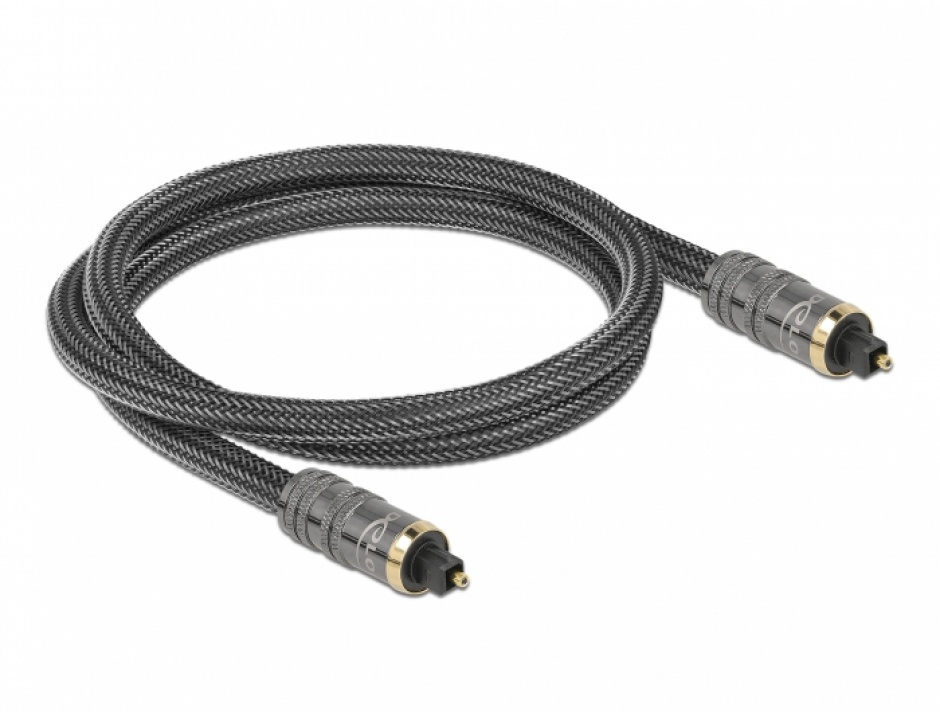 Imagine Cablu audio optic SPDIF Toslink 1m Antracit, Delock 86983