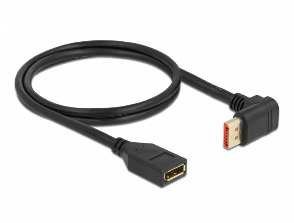 Imagine Cablu prelungitor Displayport 8K60Hz/4K240Hz HDR unghi sus/drept T-M 1m, Delock 87080