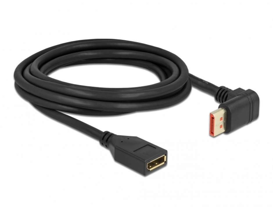 Imagine Cablu prelungitor Displayport 8K60Hz/4K240Hz HDR unghi sus/drept T-M 3m, Delock 87084