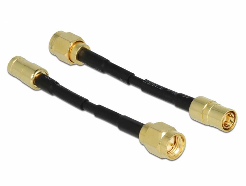 Imagine Cablu antena SMA plug la SMB Plug 70mm, Delock 88474
