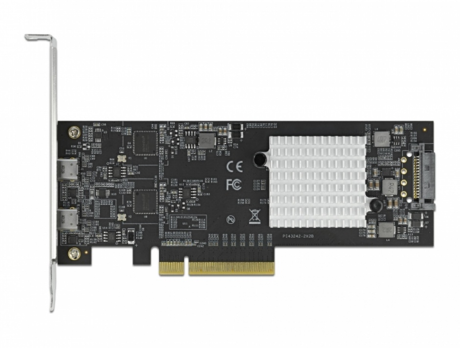 Imagine PCI Express cu 2 porturi externe SuperSpeed USB 20 Gbps (USB 3.2 Gen 2x2)-C Dual Channel LPFF, Deloc