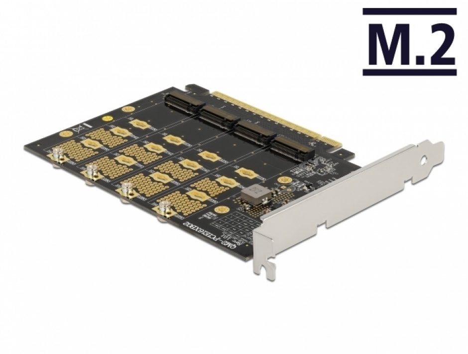 Imagine PCI Express cu 4 x NVMe M.2 Key M - Bifurcation, Delock 89017