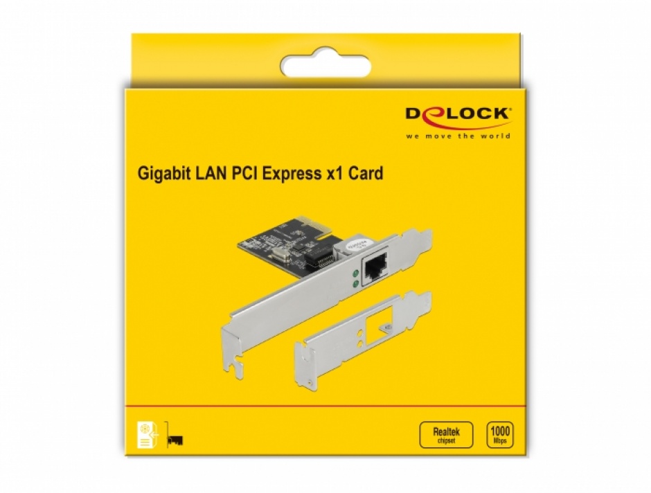Imagine Placa de retea PCI Express Gigabit + low profile, Delock 89189