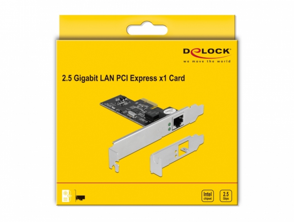 Imagine PCI Express cu 1 x RJ45 2.5 Gigabit LAN i225, Delock 89598