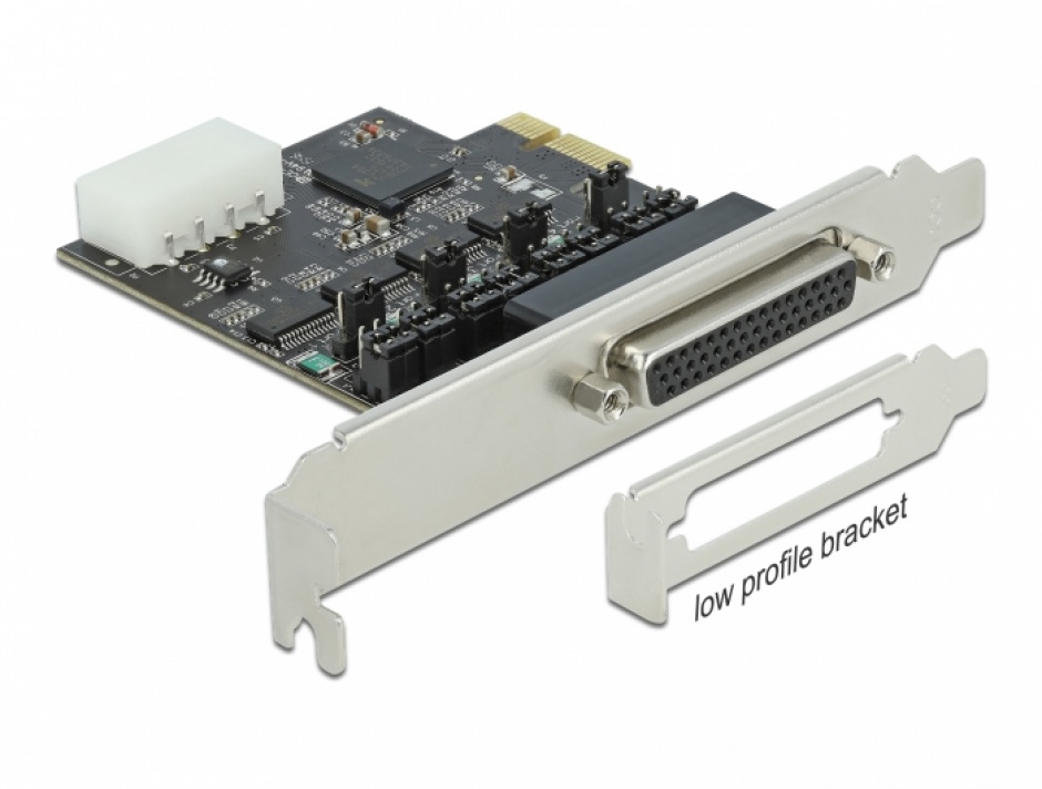 Imagine PCI Express la 4 x Serial RS-232 cu alimentare 5V/12V, Delock 89895