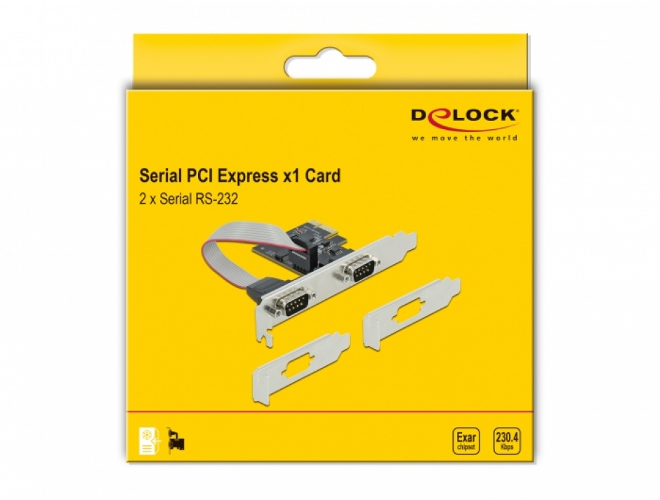 Imagine PCI Express la 2 x Serial RS-232, Delock 90001
