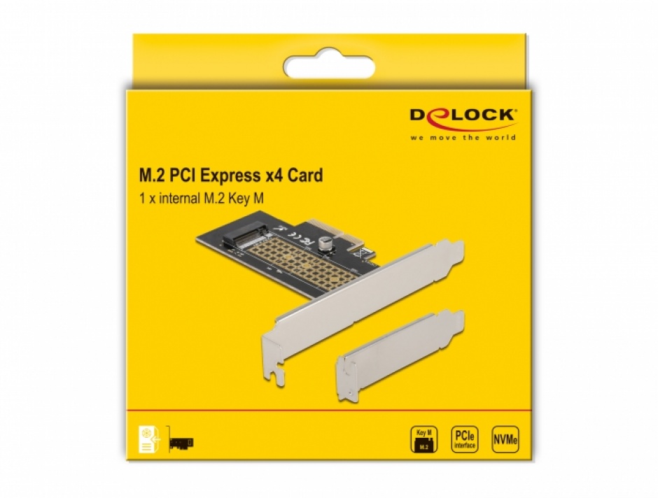 Imagine PCI Express la NVMe M.2 Key M LPFF, Delock 90047